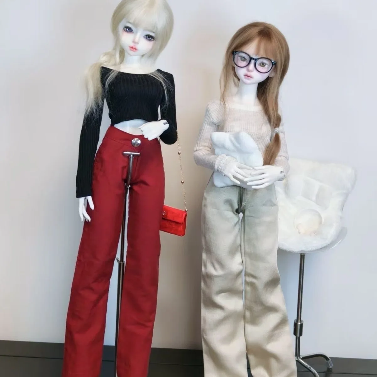 

BJD doll clothes suitable for 1/4 size mddmsd Cute Tops pants backpack clothing set doll accessories (3 points)