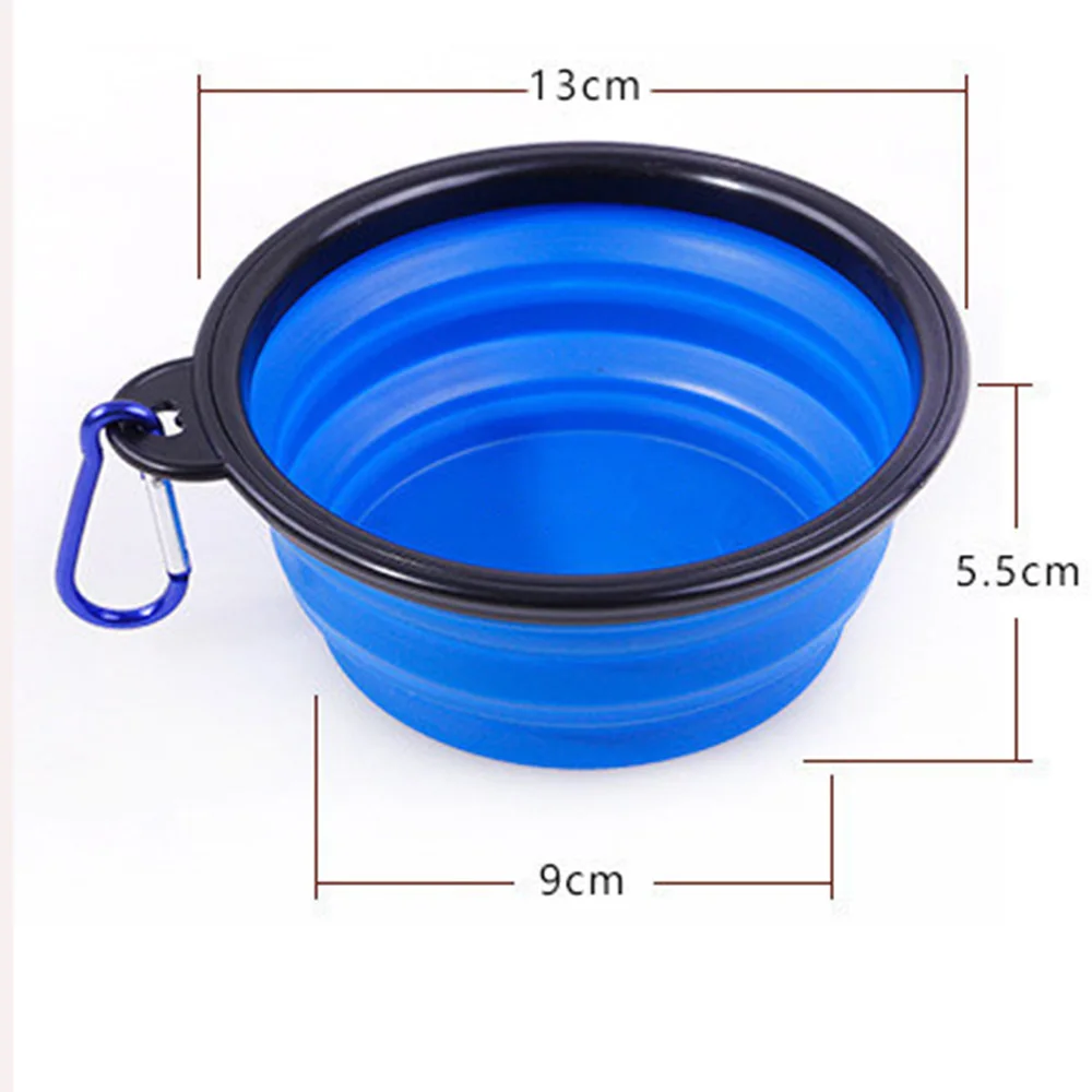 Collapsible Pet Dog Food Water Bowl Outdoor Camping Travel Portable Folding Pet Supplies Small Cat Bowl Dishes with Carabiner