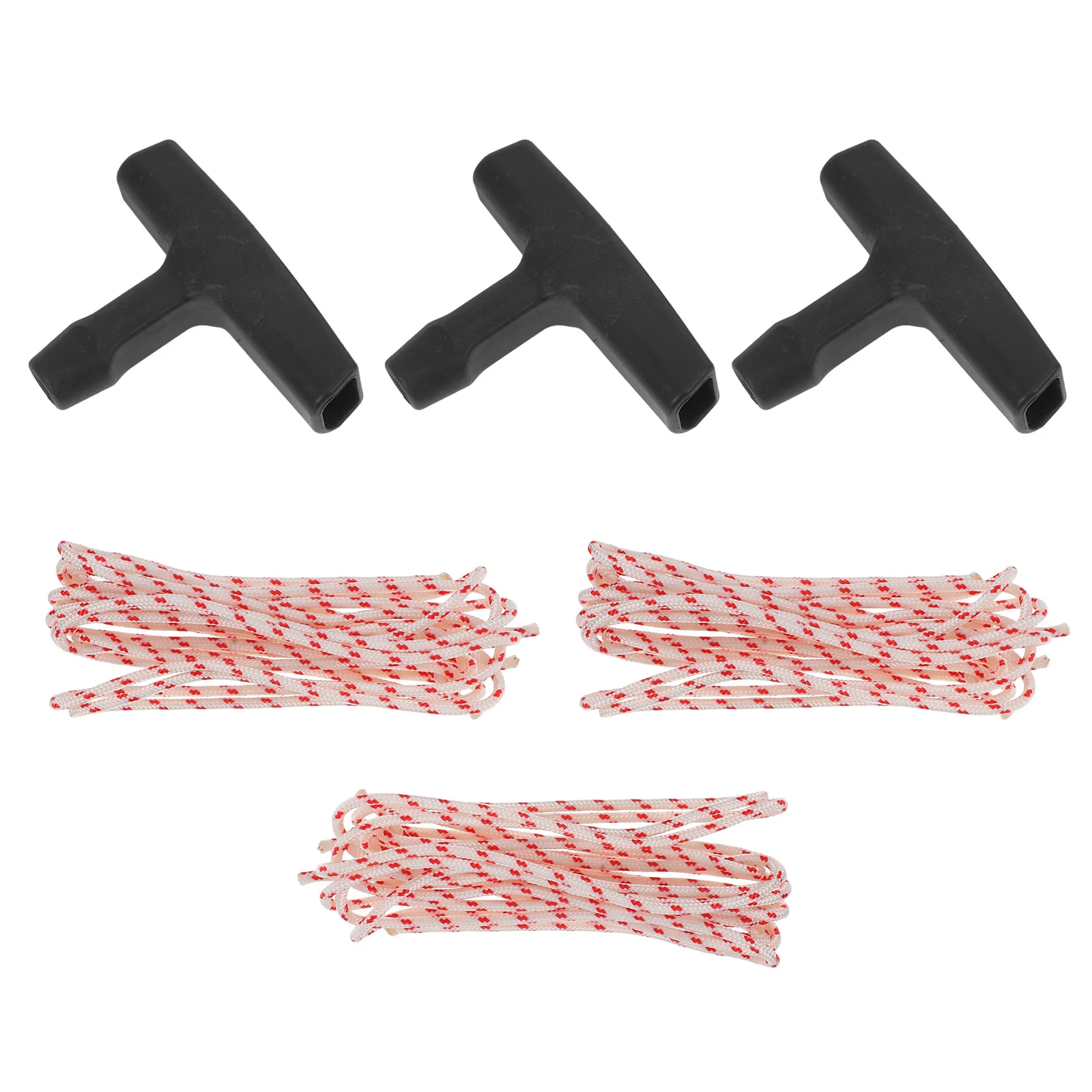 

3Sets Recoil Starter Rope with Handle for Mower Generator 4Mm Pull Cord Universal Fit High Load Capacity Outdoor Use