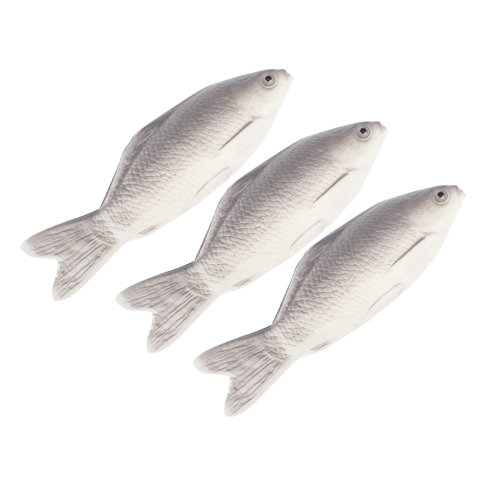 

3 Pcs Decor Artificial Fish Simulation Ornament Puzzle Kids Toy Adornment Plaything Grey Imitation Child