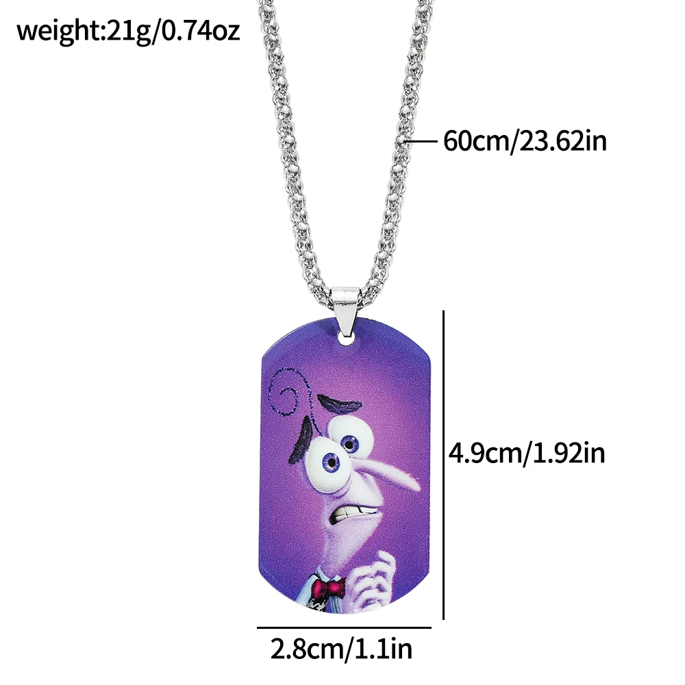 Disney Cartoon Anime Inside Out Necklace Double Sided Pattern Inside Out NeckChain For Friends Party Jewelry Gifts