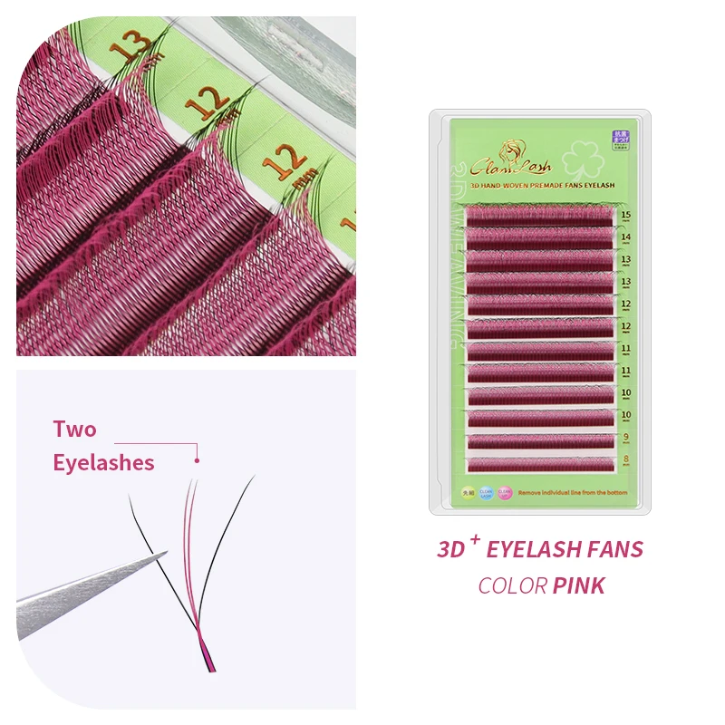 Glamlash 3d w Form farbige Wimpern verlängerung vorgefertigte Volumen Fan Wimpern w Stil geformte natürliche falsche Wimpern Make-up-Tool