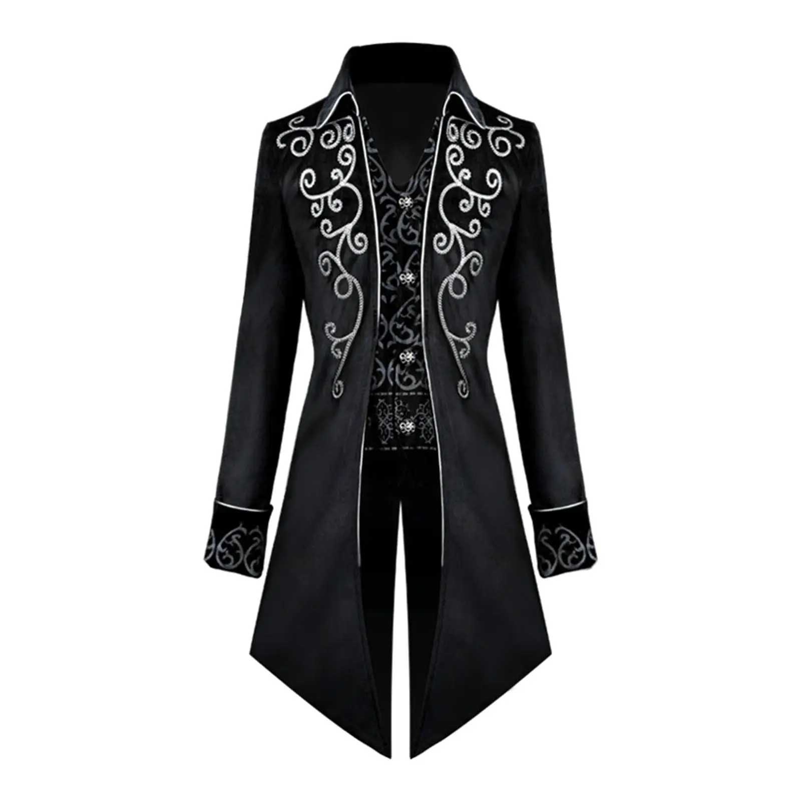 Steampunk Gothic Tailcoat Vintage Pirate Uniform Cosplay Costume for Wedding Themed Party