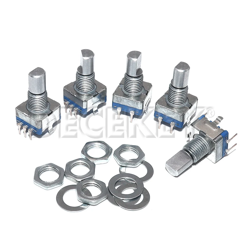 5pcs Half / Plum axis rotary encoder, handle length 15mm / 20mm code switch/ EC11/ digital potentiometer with switch