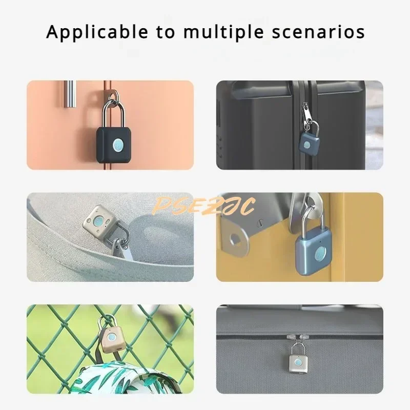 Student Stainless Steel Portable Dormitory Padlock Luggage Cabinet Intelligent Fingerprint Lock