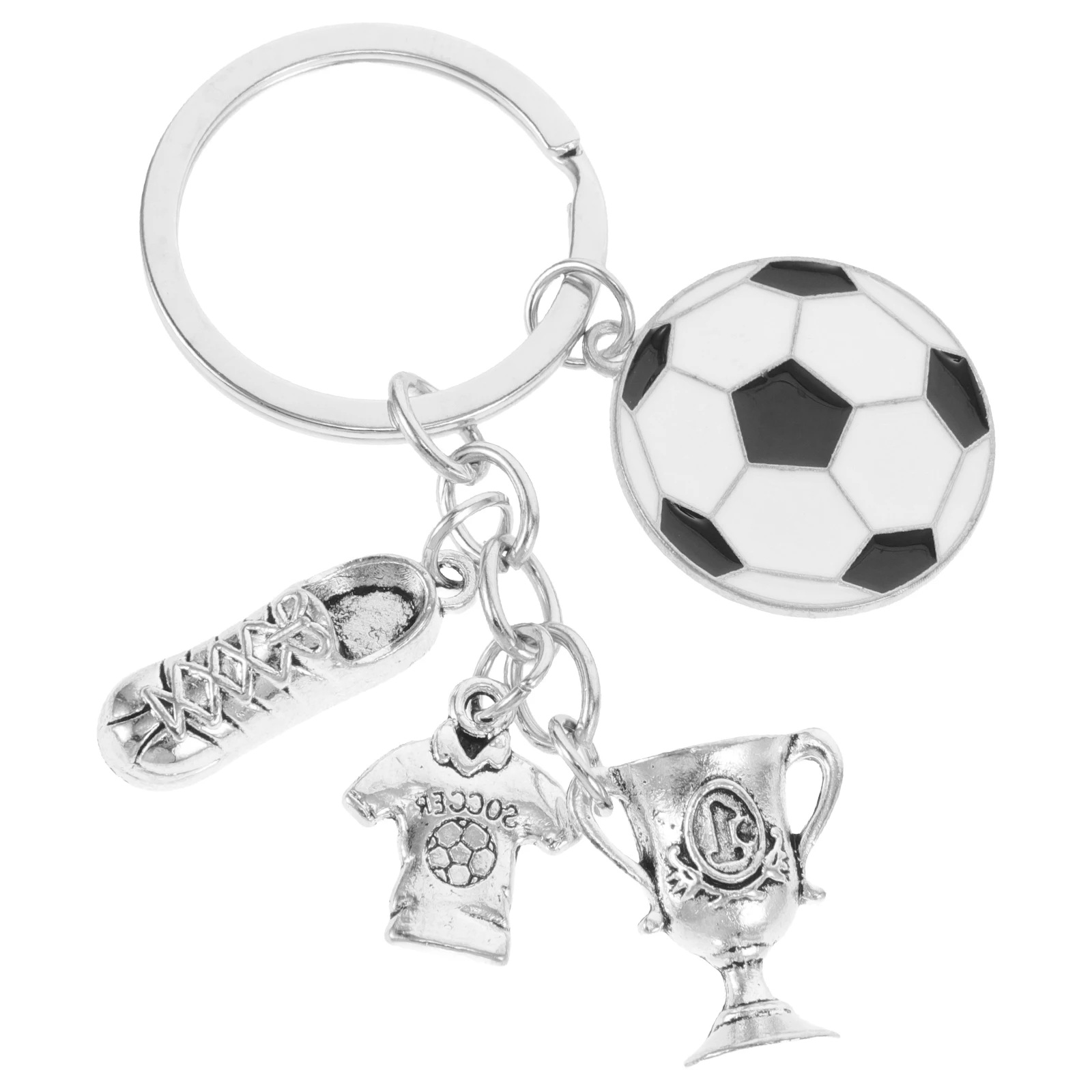 

Soccer Ball Keychain Charm Intricately Engraved Sports Keychain Pendant for Athletes Coaches Fans Daily Use Keyrings for