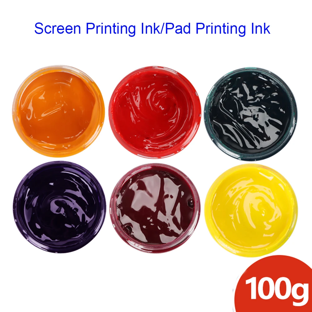 100g Screen Printing Oily Ink Pad Ink Printer for Metal Plastic Glass PVC Carton Spraying Fast Drying