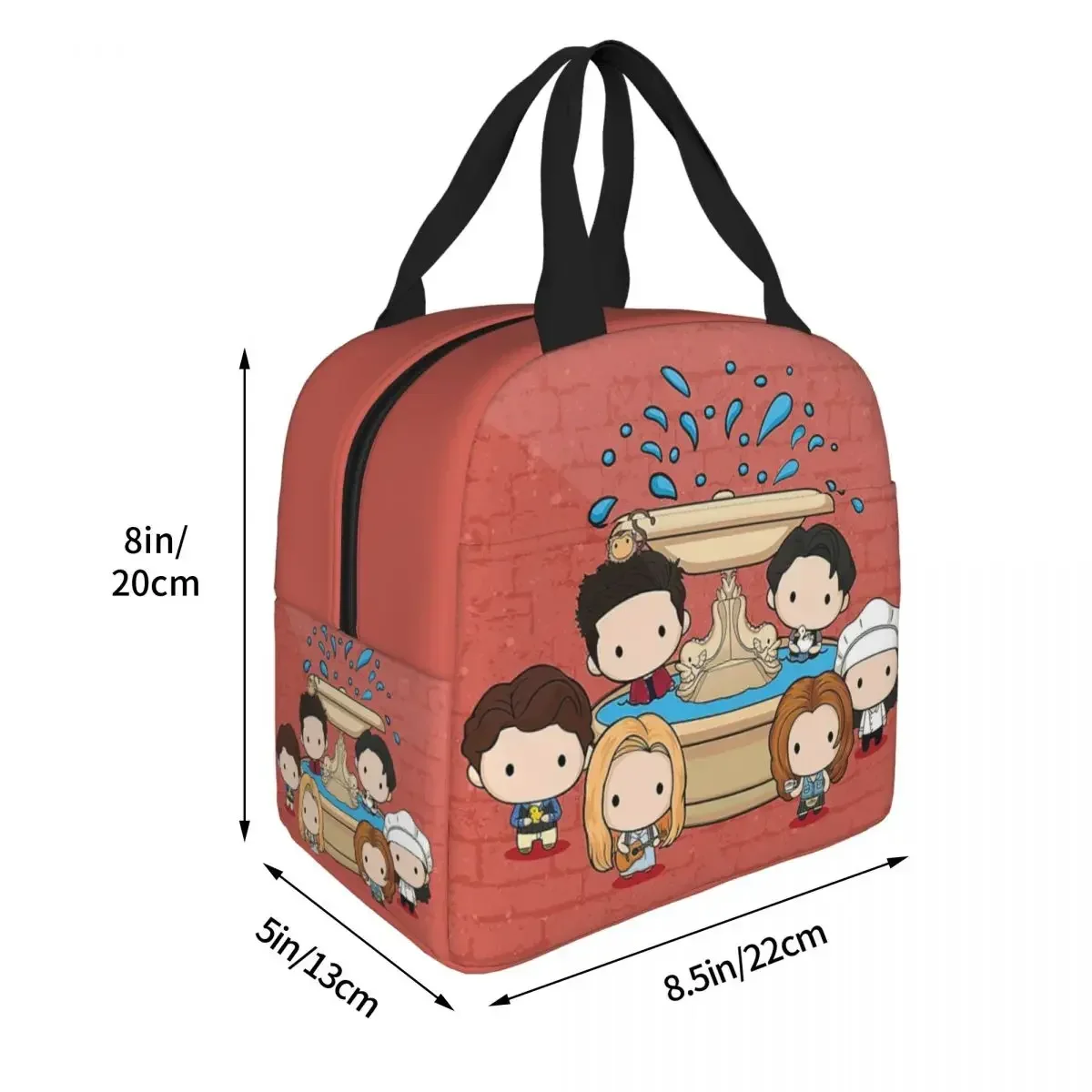 

Friends TV Show Insulated Lunch Bag Leakproof Cartoon Fountain Reusable Thermal Bag Tote Lunch Box Office Outdoor Men Women