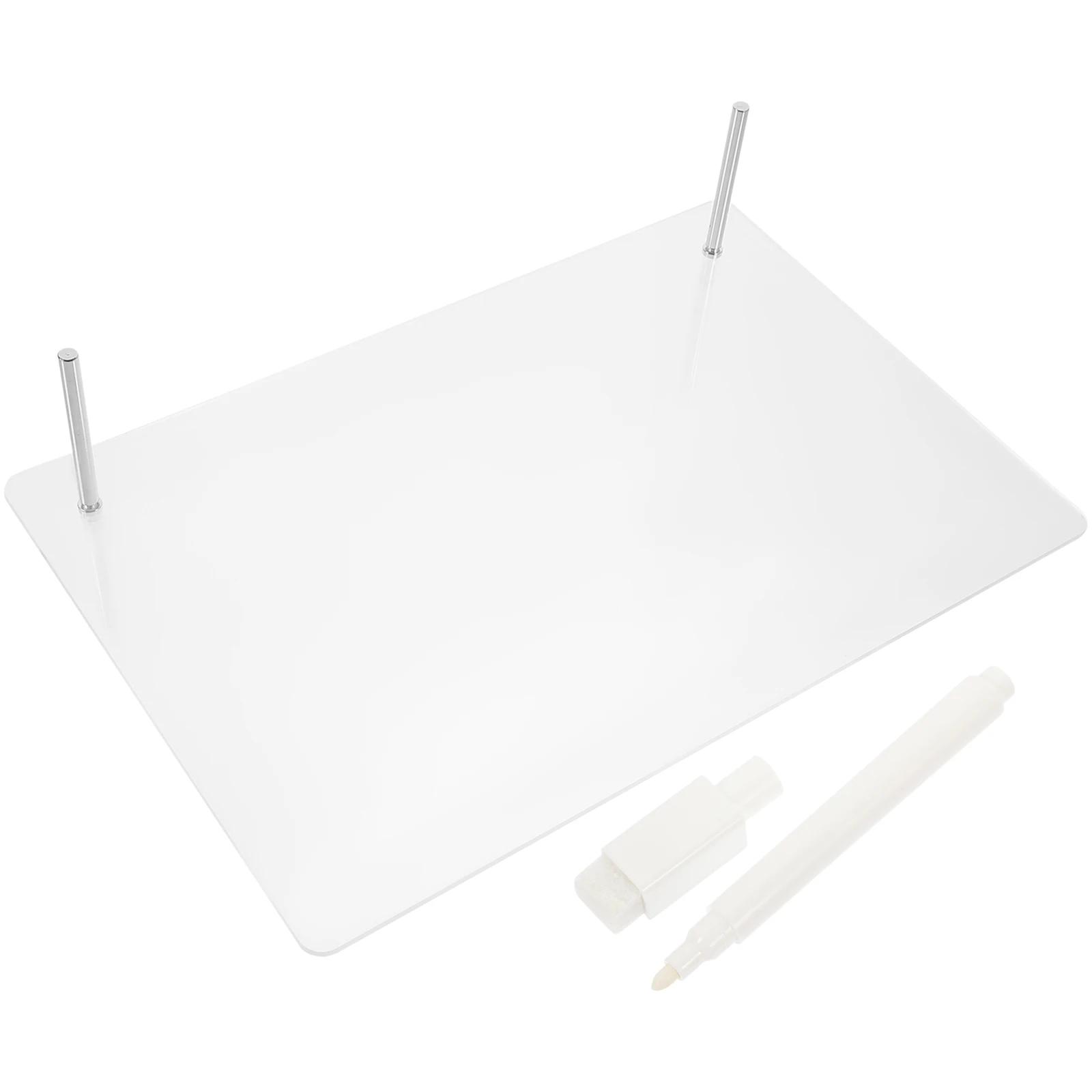 

Acrylic Memo 20x30cm Transparent Writing Board Metal St Marker Home Tabletop Memo Board Office School Whiteboard
