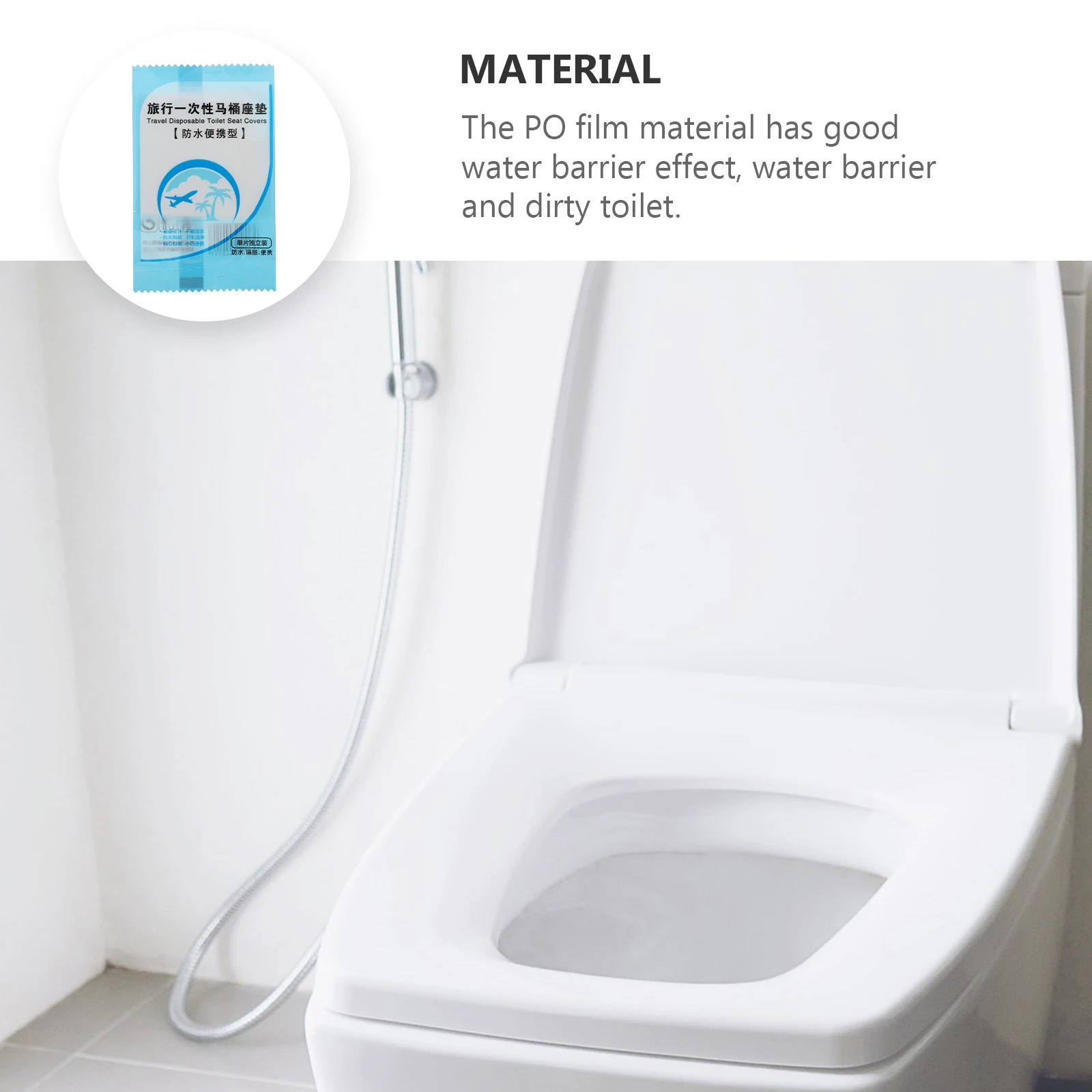 

50pcs Disposable Toilet Seat Covers Thick PE Film Waterproof Disposable Toilet Cover Individually Packaged Portable for Business