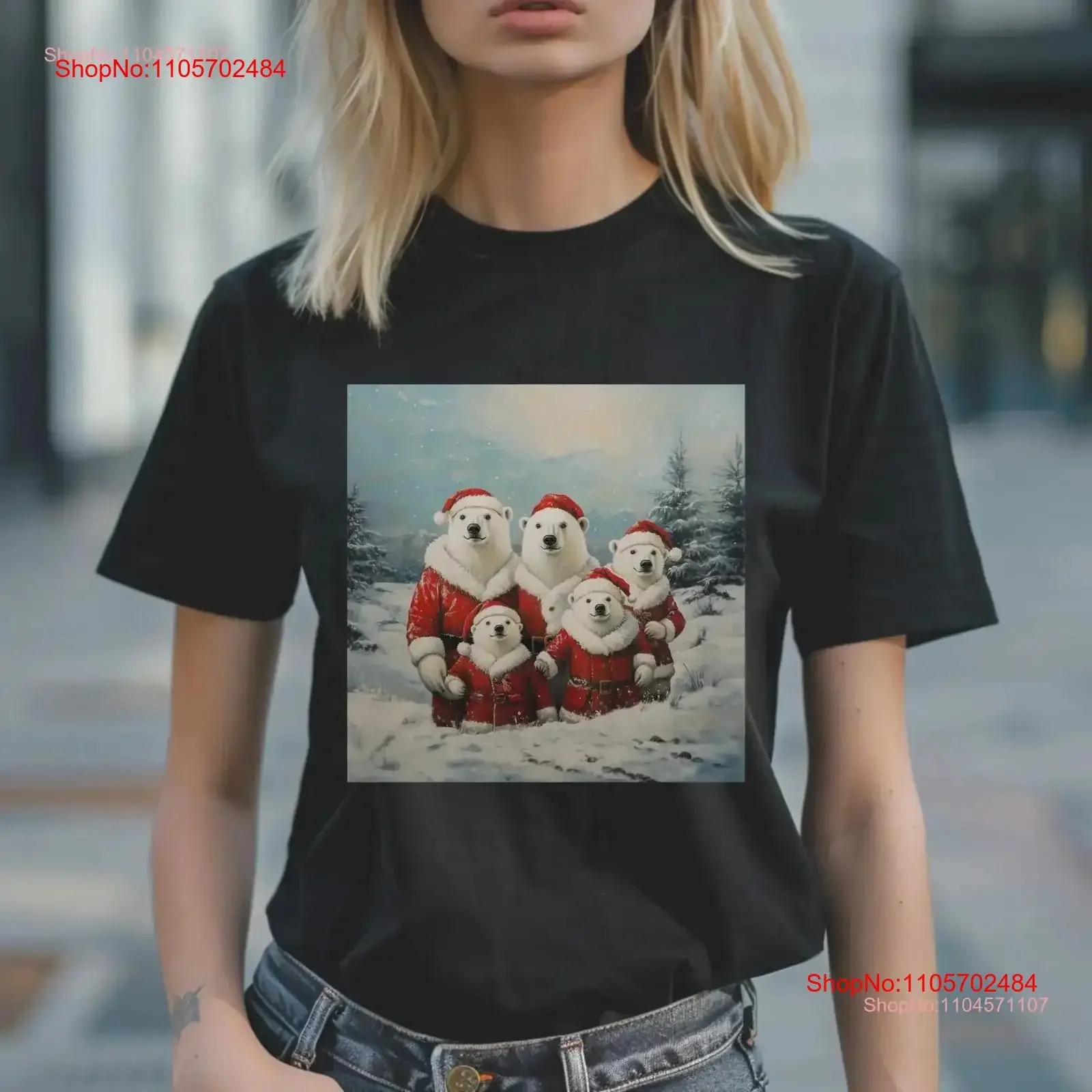 Santa's Polar Pals T Shirt Helper Snow Christmas s Ornaments Theme Animal Art Casual Ideas vintage Washed graphic Stylish