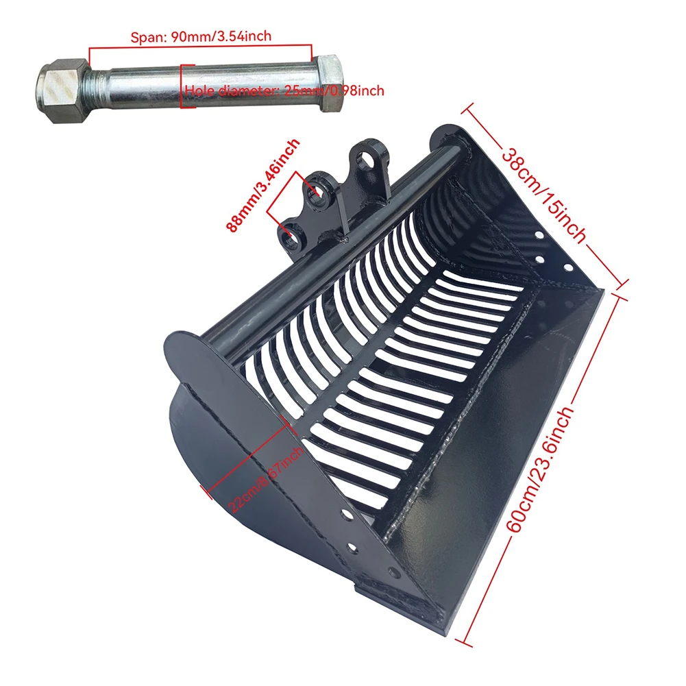 DE STOCK 600mm  Screening Sand Bucket Attachment For One Ton Mini Excavator