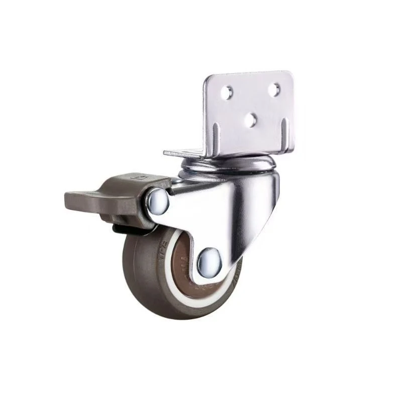 1-2 Inch Silent Swivel Straight Bracket Casters Low Noise Replacement Wheels for Furniture Baby Crib Household Mobile Equipment