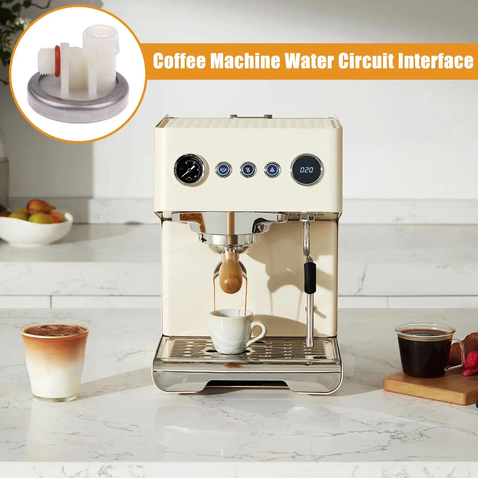 Coffee Machine Pump Pressure Regulator Automatic Coffee Machine Pressure Regulator D4 To G1/8 Sturdy Accessories Easy