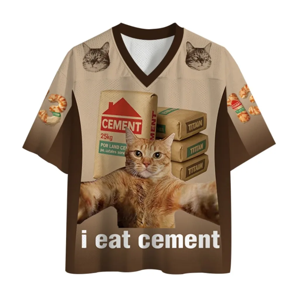 RetroFun Squirrel3D Print Sport Quickdry Breatha Men V-neck Tshirt Outdoor Street Casual Fashion Harajuku Y2K Parent-child Cloth