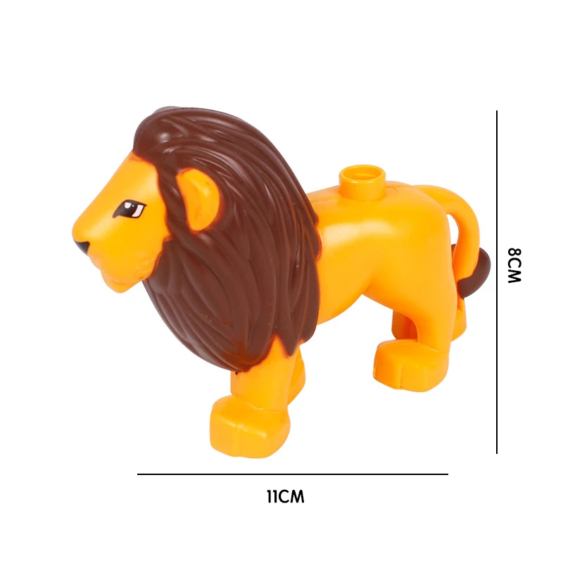 Big Large Building Blocks Farm Animals Plastic Accessories For Compatible With Duplo Puzzle Scenes Education Children Gift Toys