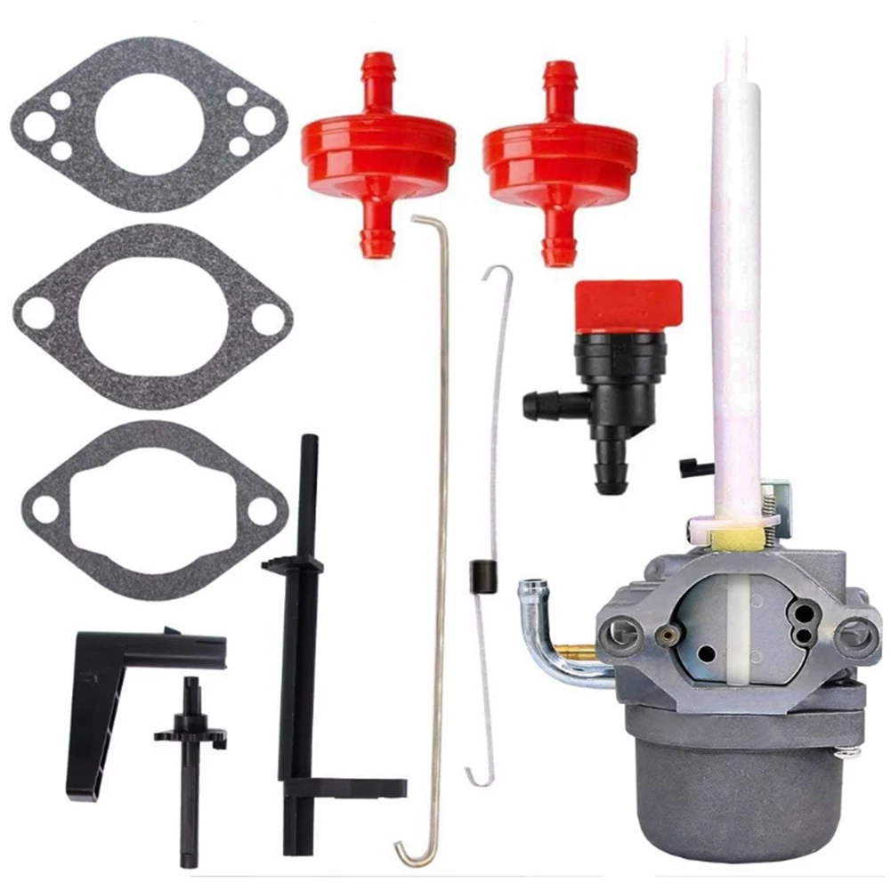 1-set Snowplow Tractor Carburetor Kit Fuel Valve Fuel Filter Carburetor Washers Choke Shaft Spring Connecting Rod Power Tools