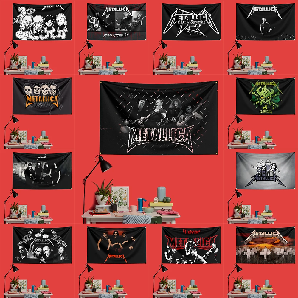 

Metallica Inspired Rock Music Flag 3x5 FT 90x150cm Polyester Decorative Banner Tapestry For Music Fans Bedroom Wall Decoration
