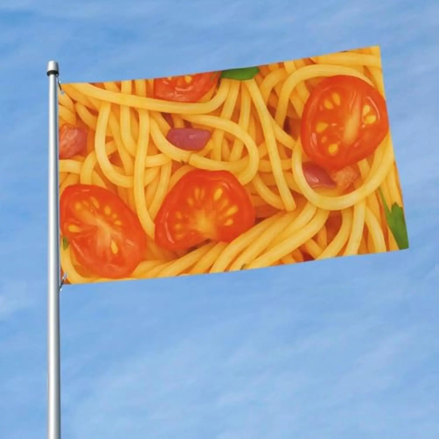 Spaghetti Tomato Pasta Garden Flag Italian Food Polyester Decoration Banner Outdoor Indoor