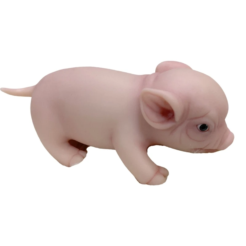 

Lovely Silicone Pig Figurine Toy for Child Realistic Pig Animal Reborns H37A