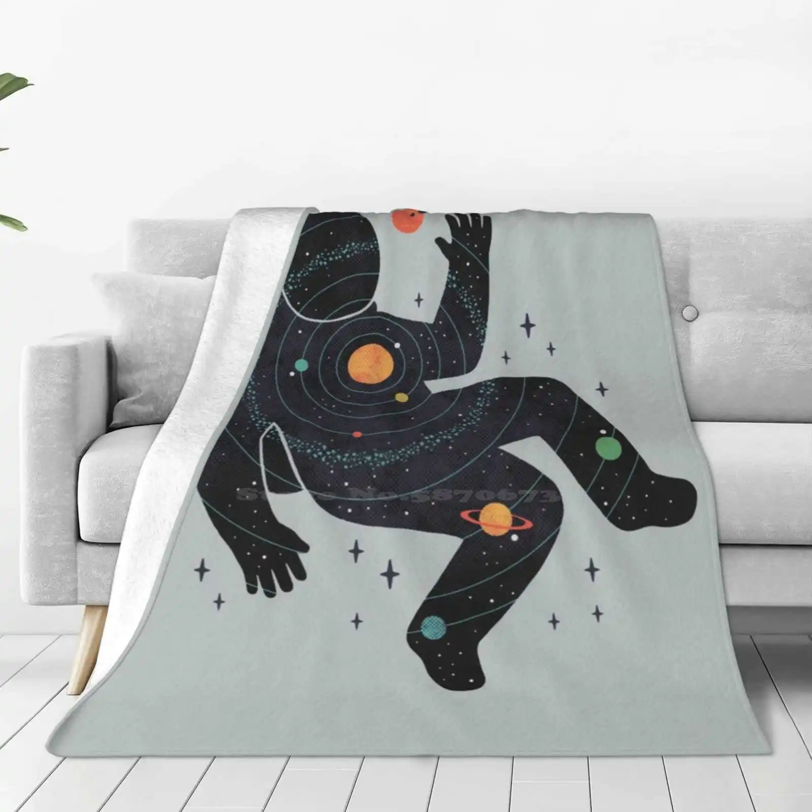 Inner Space Best Selling Room Household Flannel Blanket The Paper Crane Rick Crane Thepapercrane Cosmos Space Travel