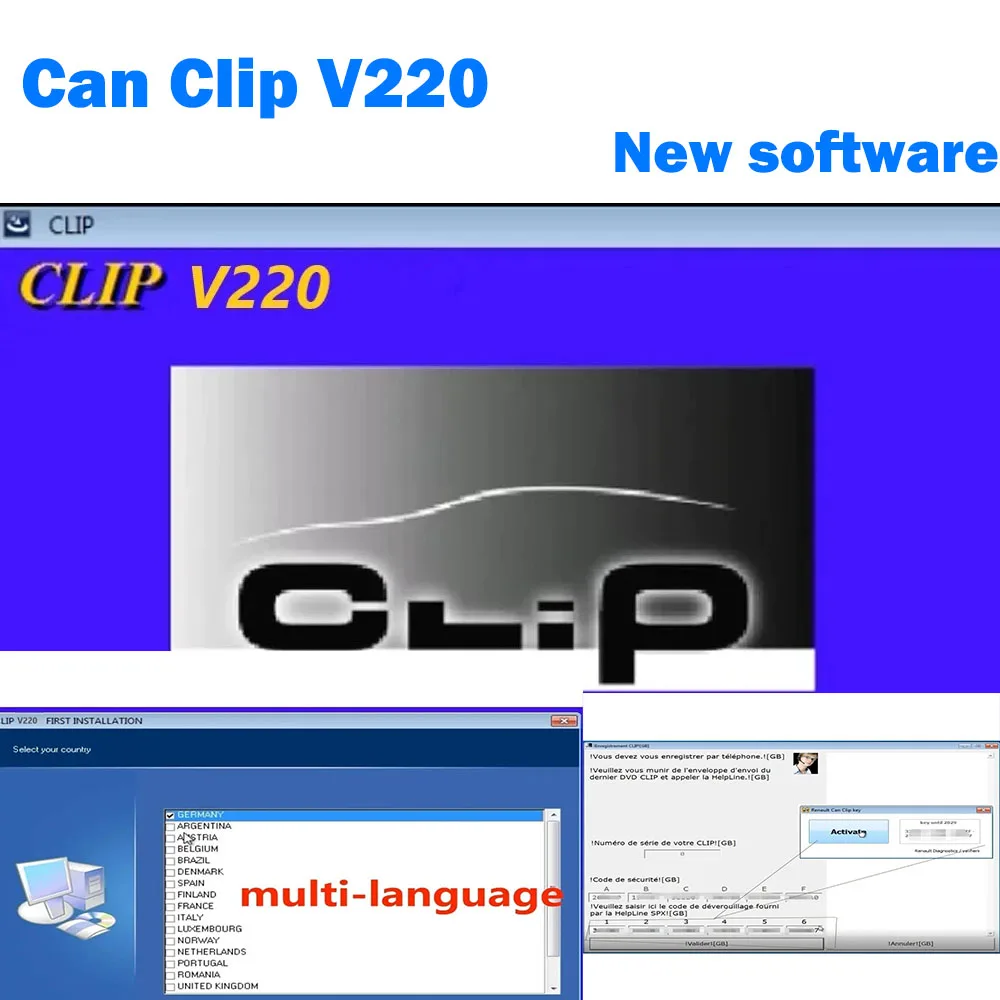 

Newest 2023 Can Clip V220 With Gift Reprog V191+Pin Extractor V2 Update Data to 2029 For Renault OBD2 repair Diagnostic Software