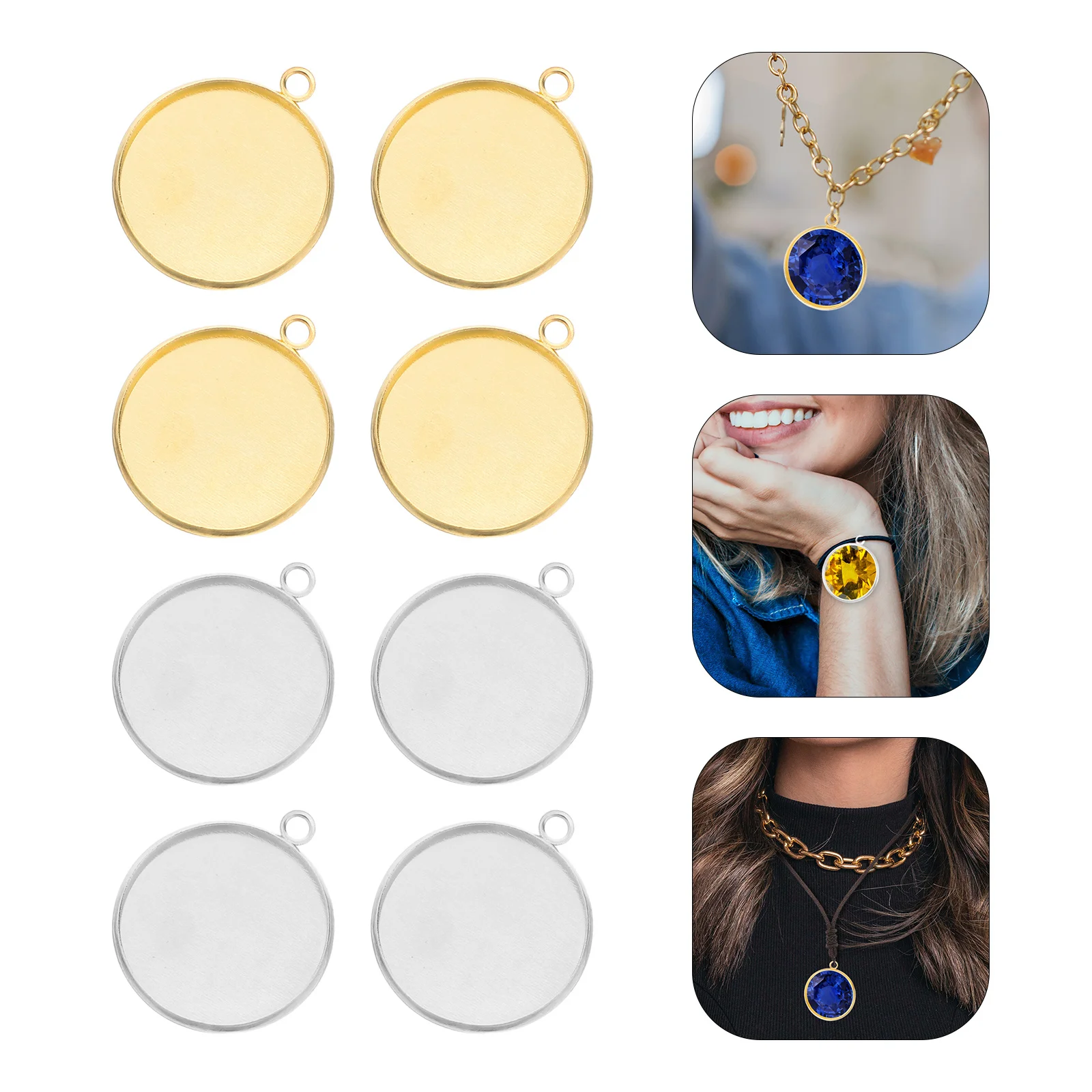 

60Pcs Round Bezel Pendant Trays DIY Jewelry Making Accessories Blank Tray for Resin and Cabochon Designs Bezel Tray Base