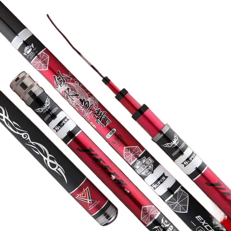 超硬い28チューンカーボン釣り竿-ワイルドフィッシング、軽量ポール、釣り具