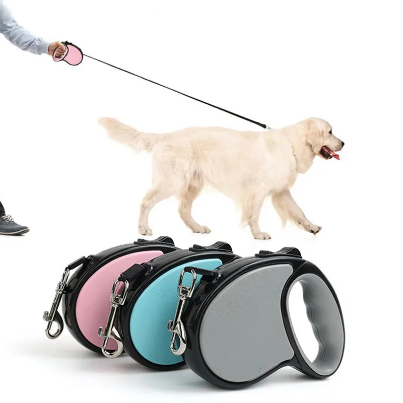 3/5 m langlebige, automatisch einziehbare Hundeleine aus Nylon, automatisch ausziehbare Leine für kleine und mittelgroße Hunde, Welpen-Gehleinen – Detail 1