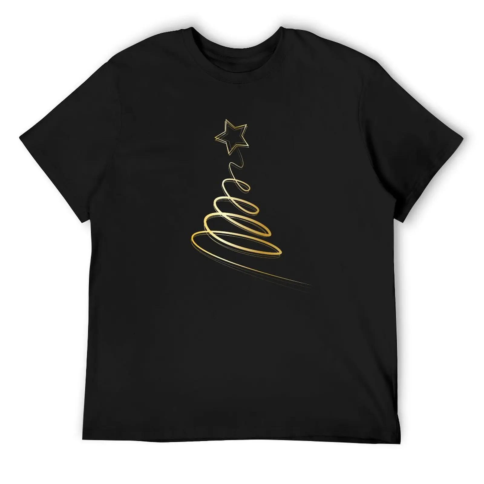 

Gold Christmas Tree T-Shirt custom t shirt street wear Clothing tshirts for men