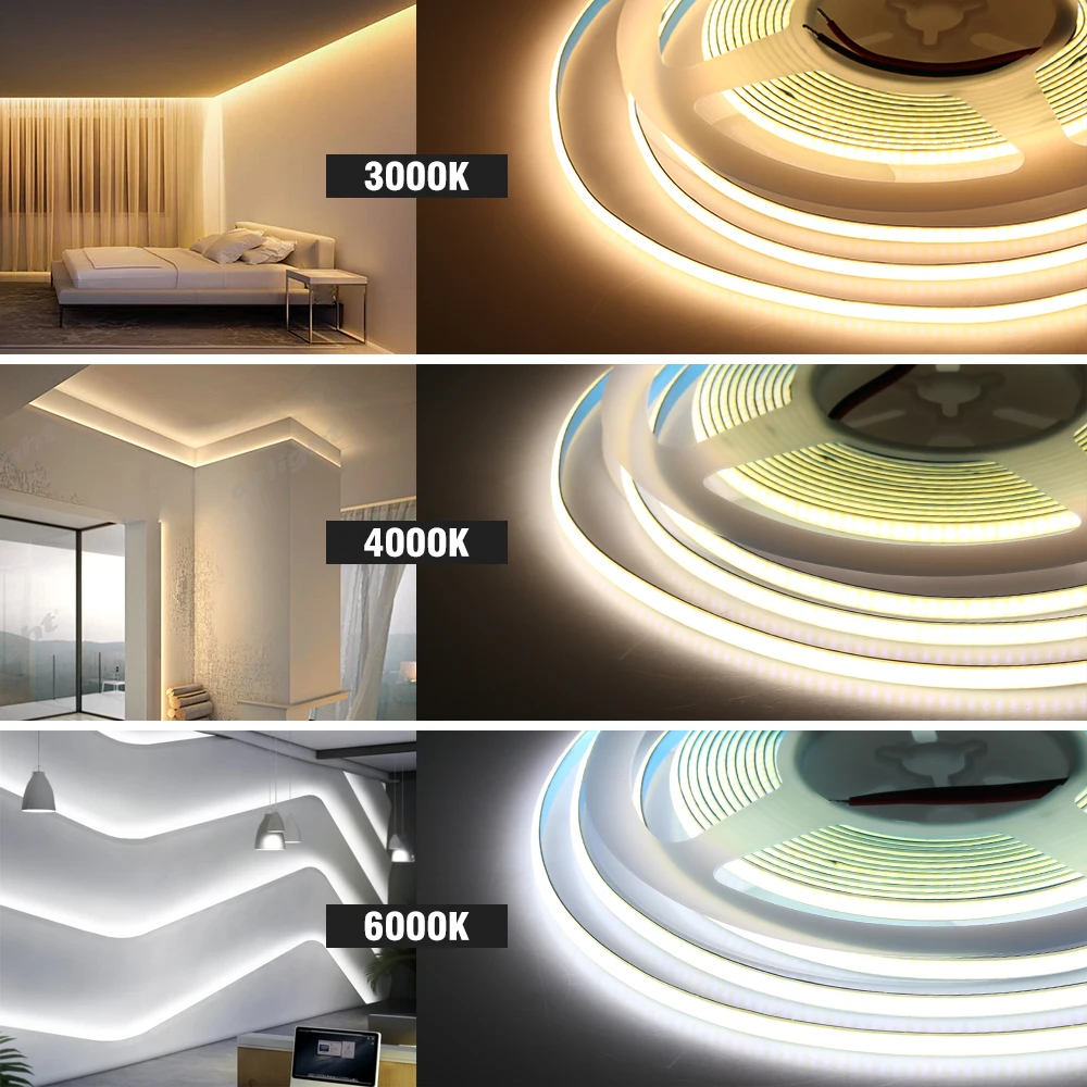 شريط إضاءة LED 12 فولت 24 فولت 3000 كيلو 4000 كيلو 6000 كيلو 3 مللي متر 5 مللي متر شريط إضاءة داخلي ضيق 5 متر/لفة