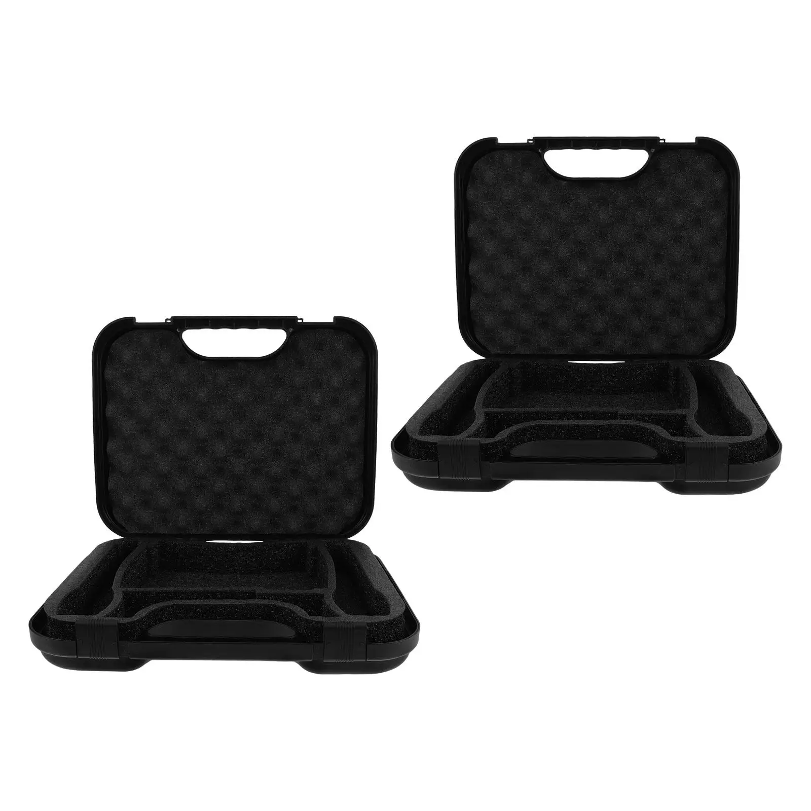 2 Pcs Microphone Carrier Case Equipment Accessories Mini Carrying with Handle Black for Storing Microphones
