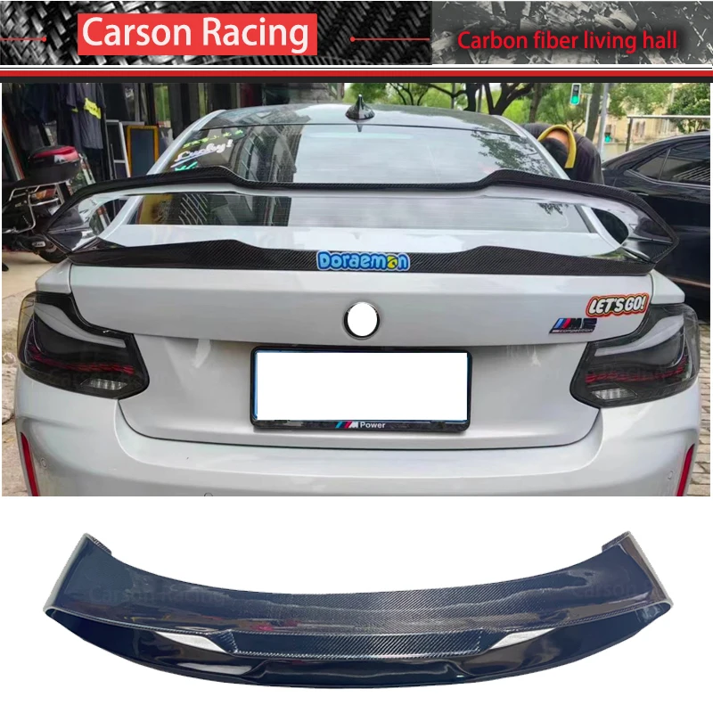 For BMW F22 F87 M2 M2C Real Carbon Fiber Rear Trunk Lid Car Wing Ducktail Lip Spoiler Sport Styling