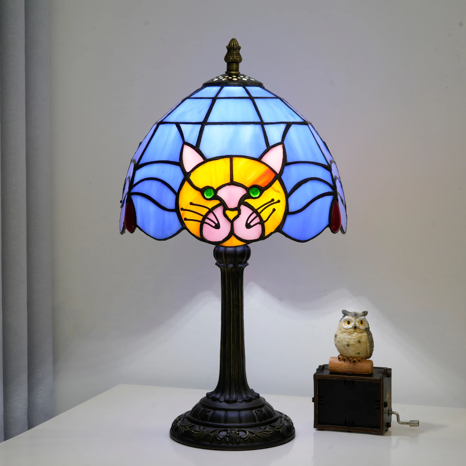Zwarte Kat Tafellamp voor Slaapkamer Nachtkastje Decor, Dierenkwekerij Bedlampje voor Kinderstudeerkamer, Leuke Bureaulamp voor Meisjeskamer