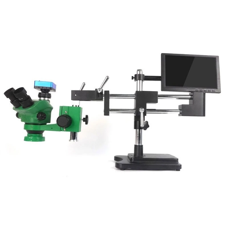 

-50X Zoom Stereo Microscope 0.5 CTV Port HD Magnification Universal Stand Photo Video Recording