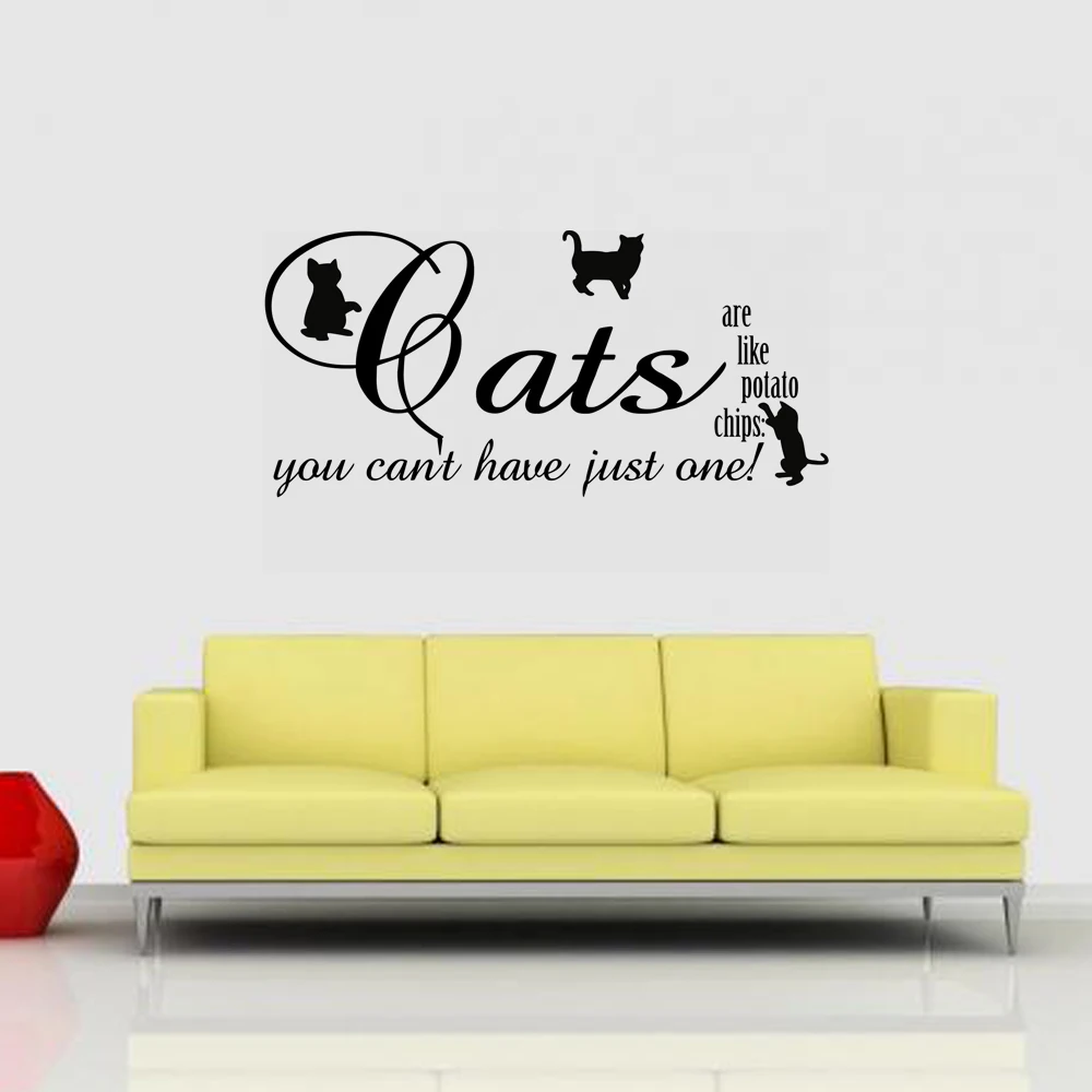 Sticker Design Cat Lady Lover Wall Art Decal Pet Word Present Gift Pussy Bedroom Posters Home Decor Wallpaper House Decoration