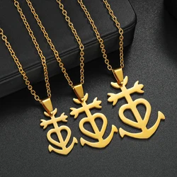 MeMolissa 1pc Anchor Cross Heart Pendant Necklace for Men Women Fashion Necklace Wholesale Jewelry Gift