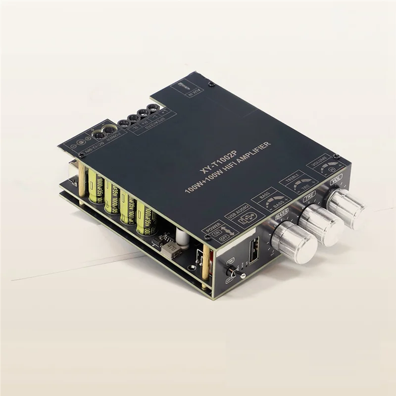 New-XY-T1002P TPA3221 100Wx2 Bluetooth Digital Power Amplifier Board Stereo Subwoofer High Bass Adjustment AMP With Case