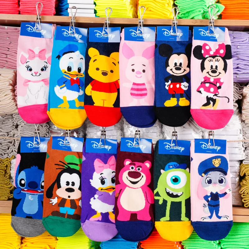 Disney cute Mickey cartoon 100% cotton socks new design boat socks casual soft socks