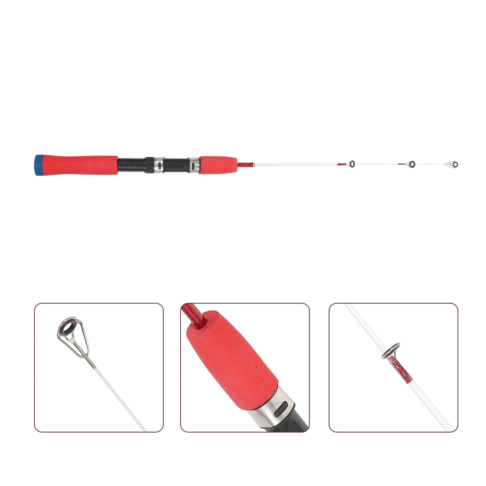 Portable 60cm Ice Fishing Rod Metal Anti Entanglement Telescopic Shrimp Pole Outdoor Supply Adjustable Lure