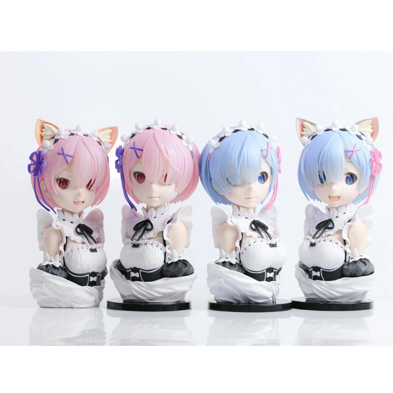 

Оптовая продажа: Аниме-фигурка Рам и Рем с кошачьими ушками из Re:Zero - Жизнь с нуля в другом мире, настольное украшение, коллекционная модель, игрушка, подарок