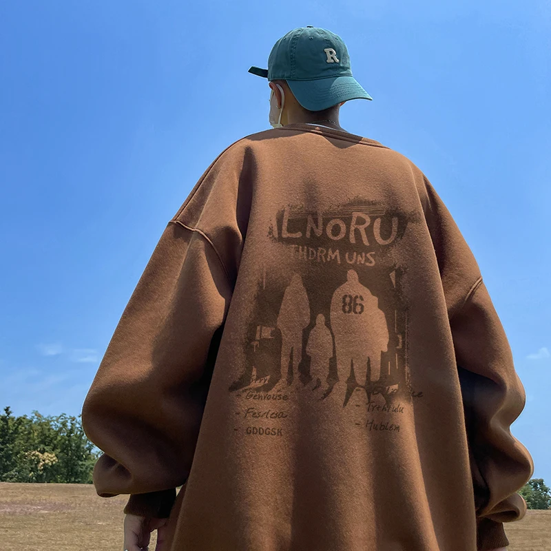 

Модная толстовка оверсайз для мальчиков, весна-осень, с принтом в стиле Вест Кост, повседневная, свободного кроя, для подростков