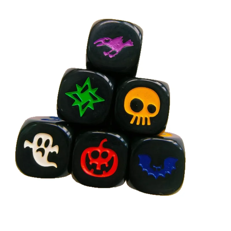 

10Pcs/set D6 Cross border Game Magic Board Game Mana Quantity Party Dice Carving Acrylic 16mm