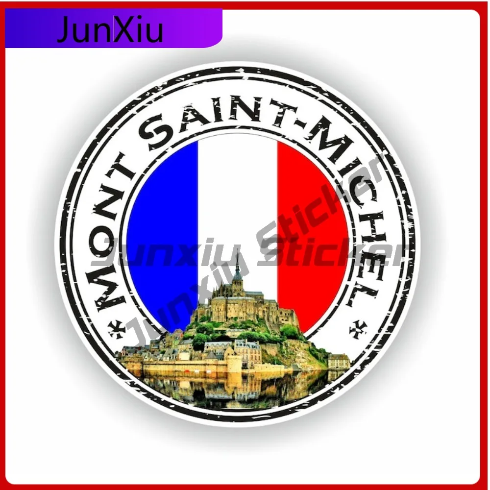 Mont Saint-Michel France Country Flag Design Creative Funny Car Vinyl Decal Adhesive Sticker Outdoor Waterproof Scratch-Proof