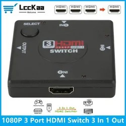LccKaa 3 Port HDMI Switch 3 input 1 Output Female to Female HDMI Switcher Splitter Box Selector For HDTV 1080P VIdeo Switcher