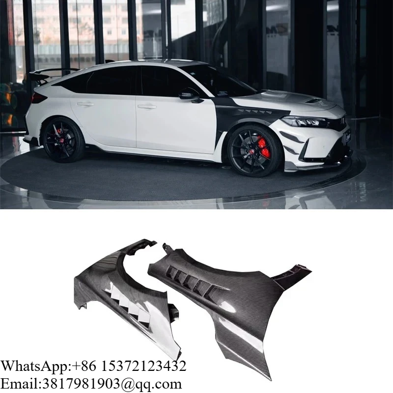 

Perfect Decoration CM Style Carbon Fiber Front Fender For Honda Civic 11th Gen Type R FL5 Car Accessories