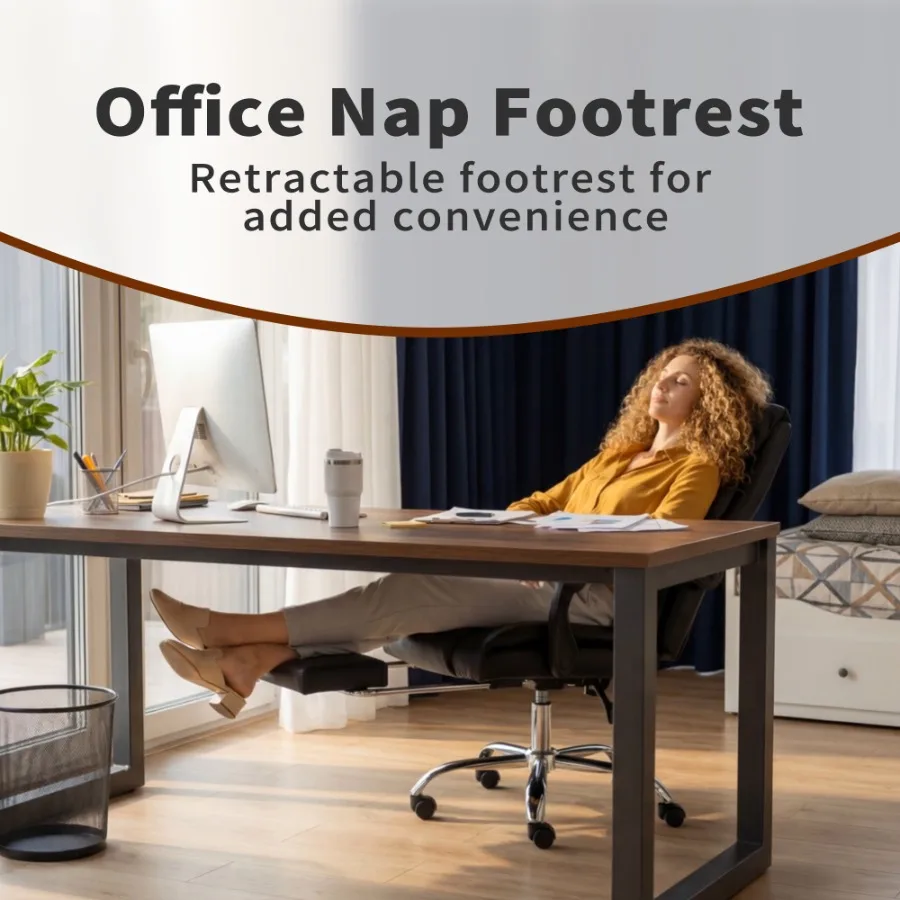 Office Chair Adjustable Height Executive Desk Chair with Foot Rest Comfortable Computer Chair High Back Reclining Gaming Chair