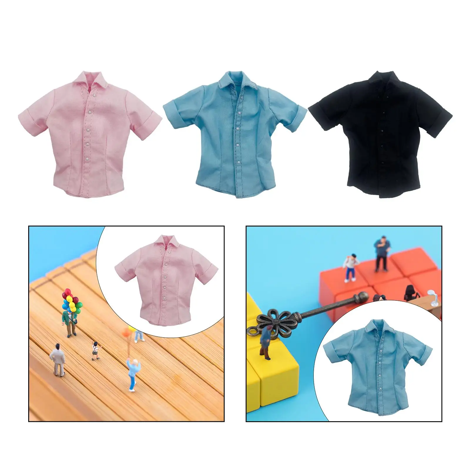 Camisas de manga corta para mujer, disfraz de Cosplay, Mini muñeca, Tops informales para escala 1:6