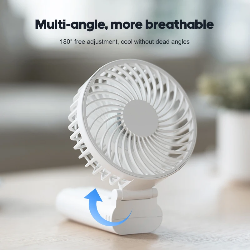 مراوح يدوية دائرية قابلة لإعادة الشحن وتبريد خارجي بقدرة 5200 مللي أمبير في الساعة، مروحة كهربائية صغيرة محمولة مع بنك طاقة