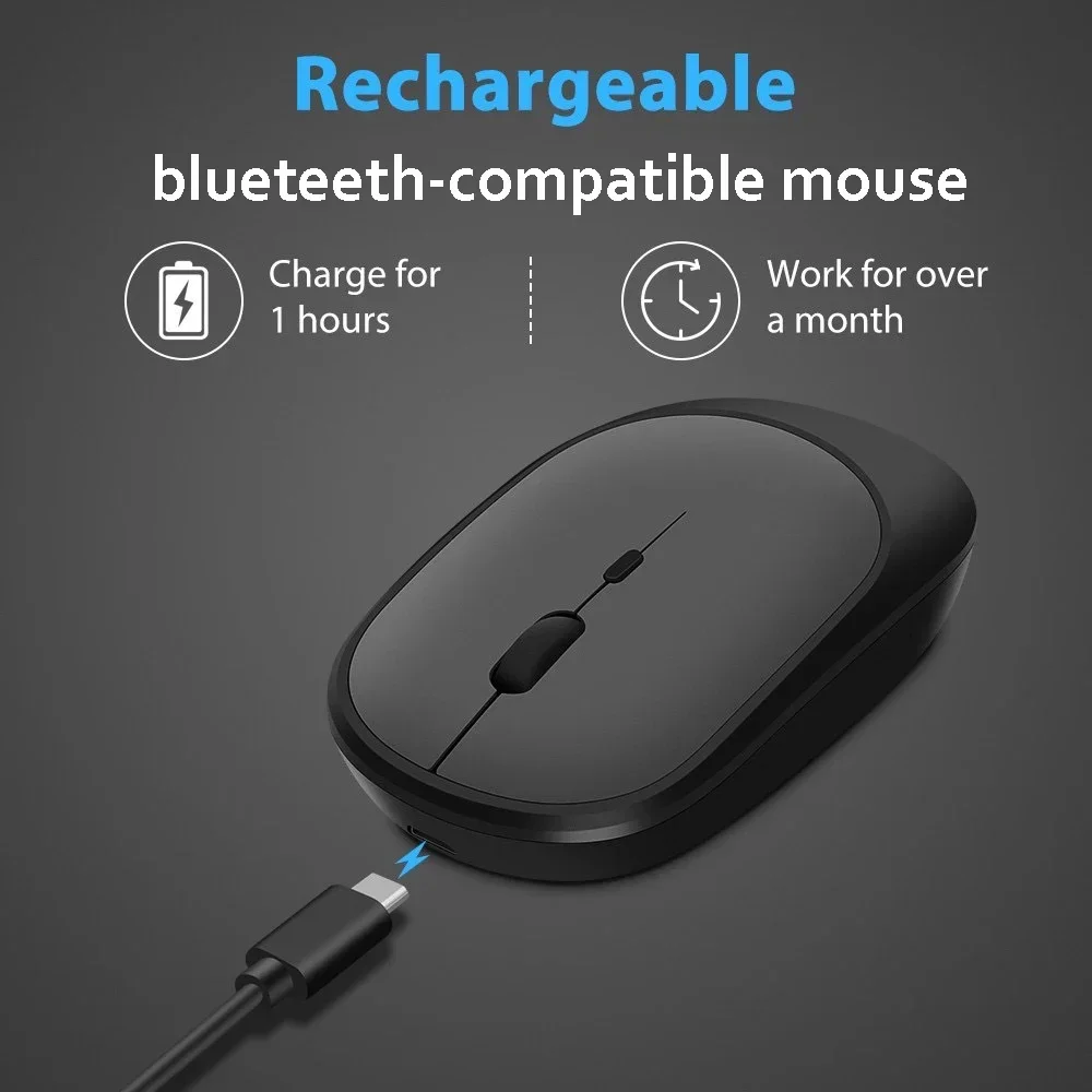 Wireless Mouse Rechargeable Blueteeth-Compatible 2.4G with USB, 3Level DPI Cordless Mice for PC Laptop Gaming Mouse Gamer Office